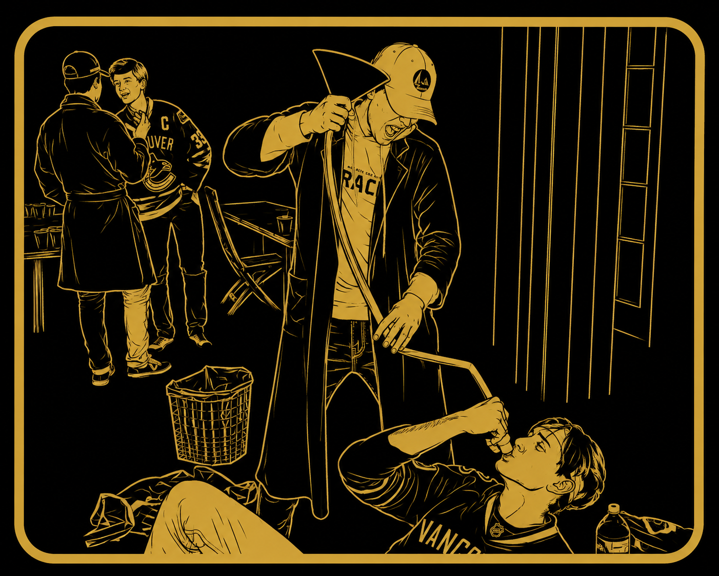 Beeroupa stylized image collage with Walter Stenman, Elias Hällestrand and Johan Granath